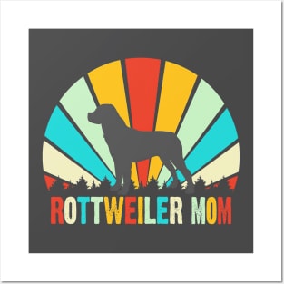 Mom and Rotweilier Dog Mom Posters and Art